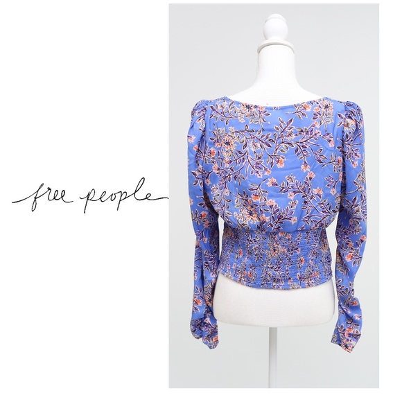 NWT Free People Long Sleep Top Bluebell Combo - Picture 6 of 8